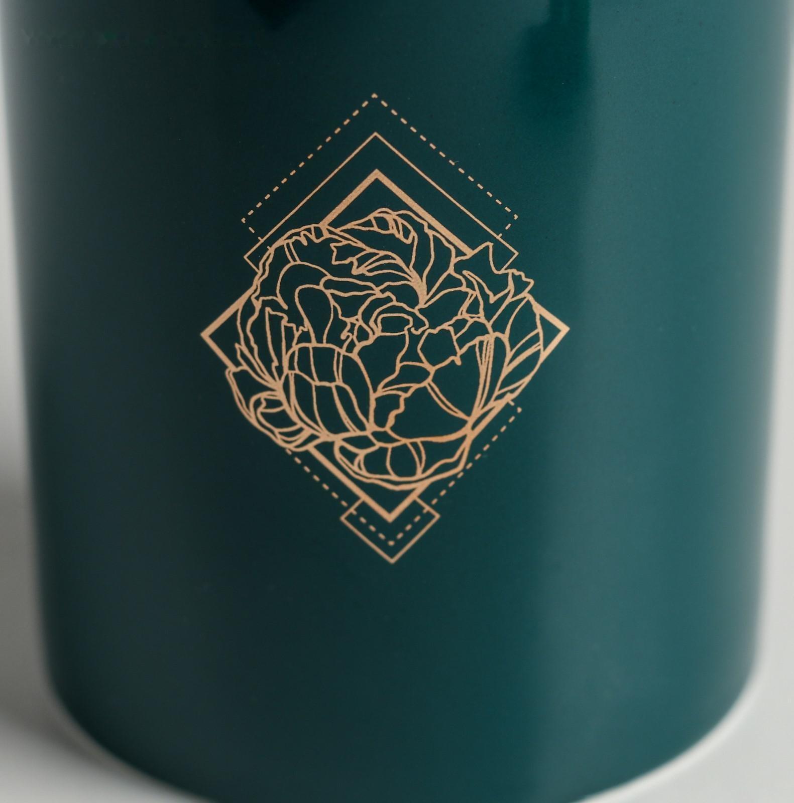 Керамическое кашпо с тиснением «Роза», 8 х 9,5 см