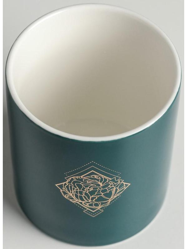 Керамическое кашпо с тиснением «Роза», 8 х 9,5 см