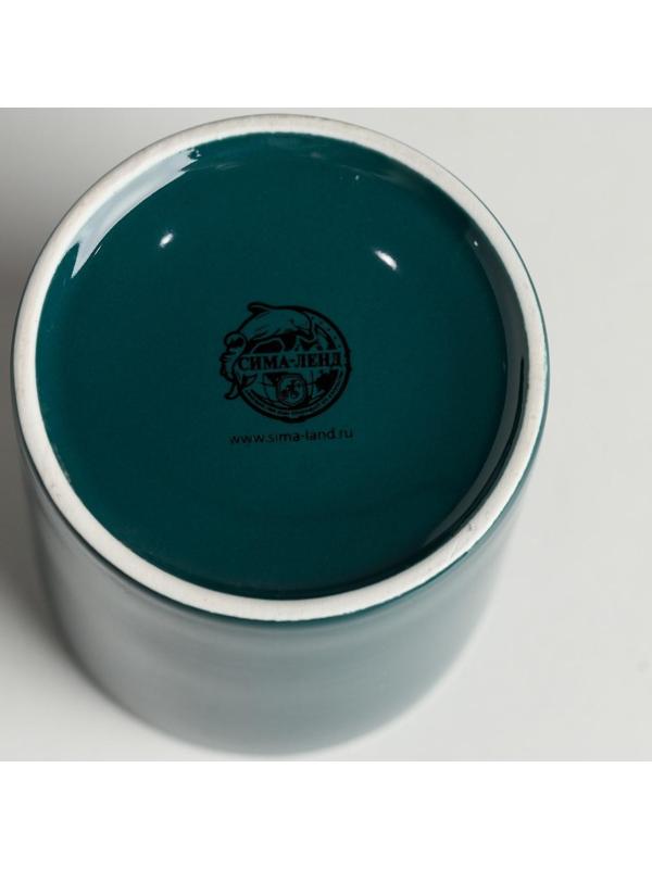 Керамическое кашпо с тиснением «Роза», 8 х 9,5 см