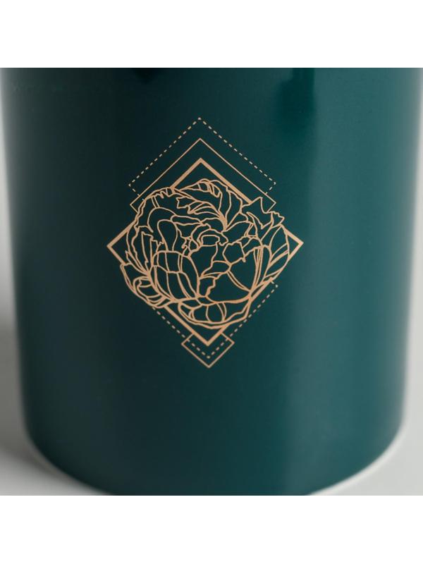 Керамическое кашпо с тиснением «Роза», 8 х 9,5 см