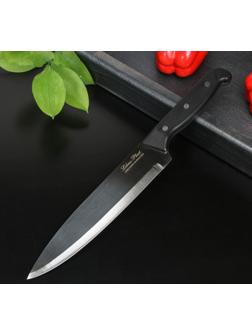 Нож кухонный «Классик», шеф, лезвие 19 см, черная пластиковая ручка