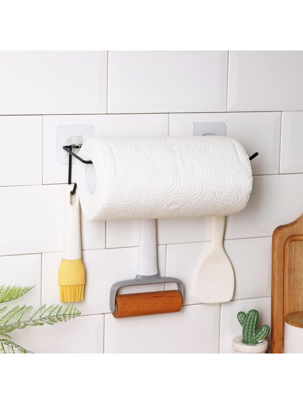 Держатель для кухонных принадлежностей настенный Доляна, 5 крючков, 28×8×8 см, цвет чёрный