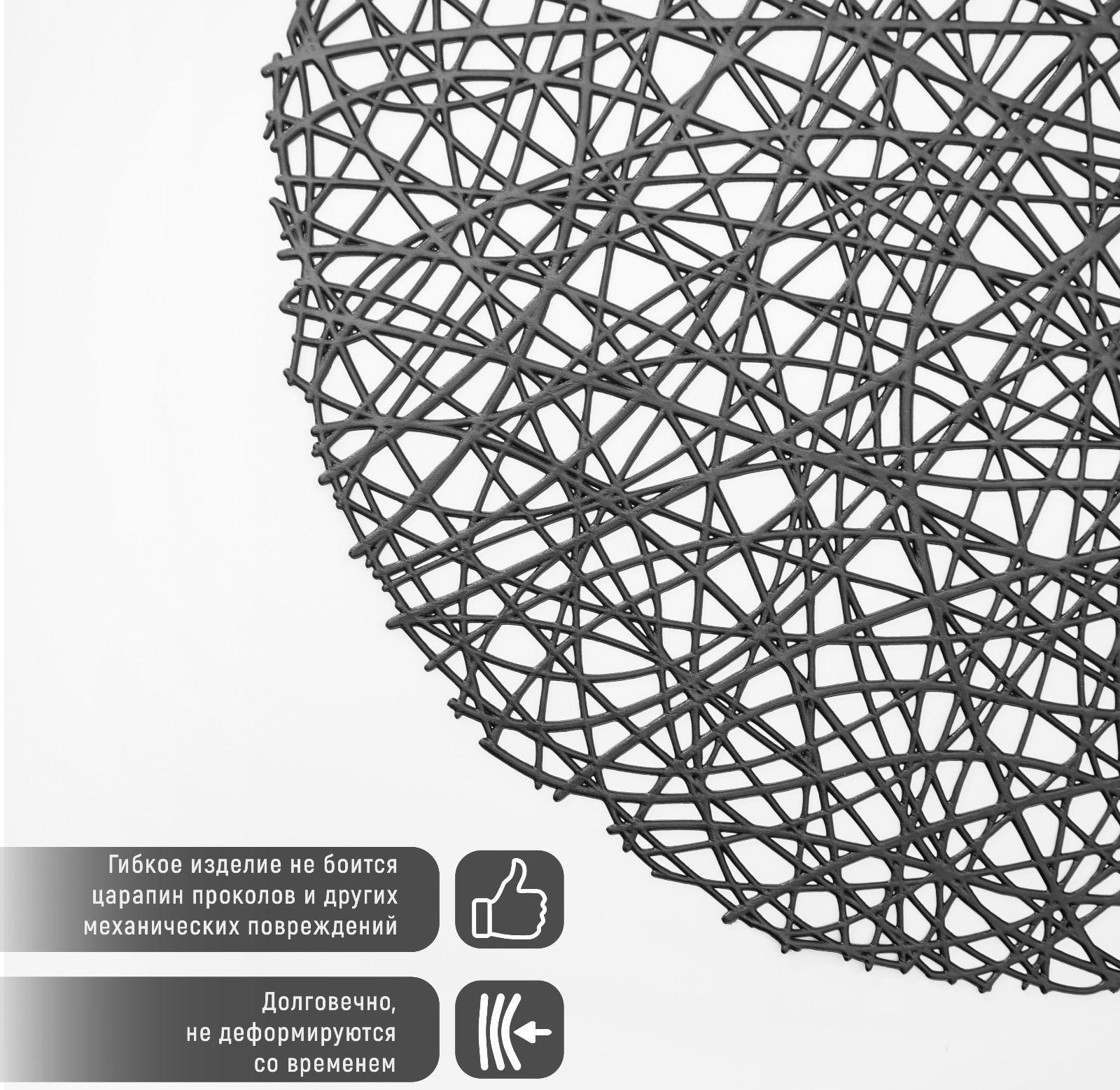 Набор салфеток сервировочных на стол Доляна «Паутинка», d=38 см, 4 шт, цвет чёрный
