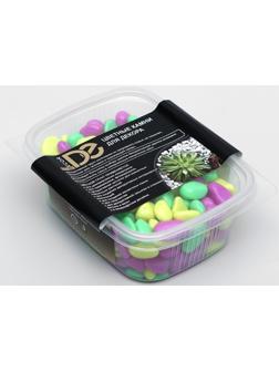 Галька декоративная, флуоресцентнная микс: лимонный, зеленый, пурпурный, 350 г, фр.8-12 мм