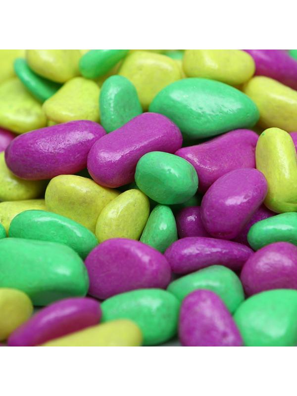 Галька декоративная, флуоресцентнная микс: лимонный, зеленый, пурпурный, 350 г, фр.8-12 мм