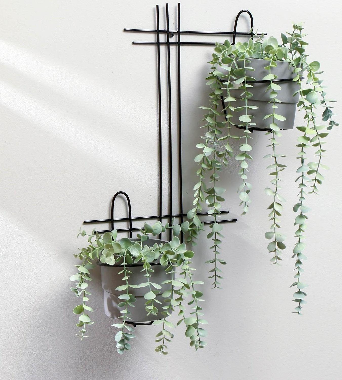 Подвес для кашпо настенный «Прямая-2», d = 16 см, чёрный