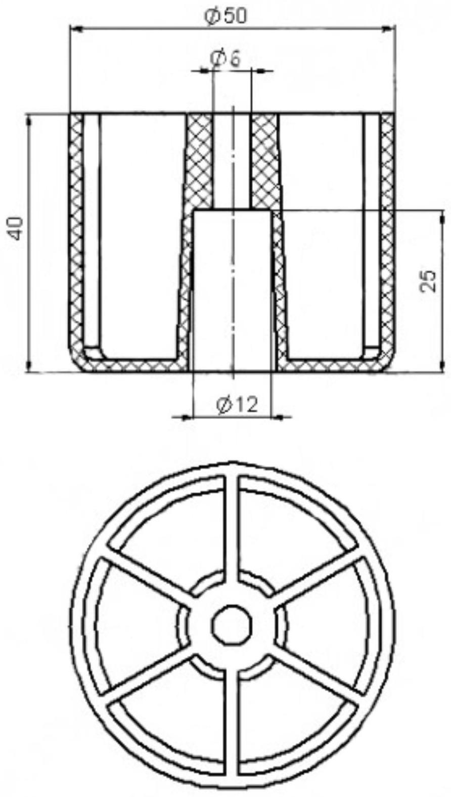 Опора ТУНДРА под шуруп №4/2, Н=40 мм, черная