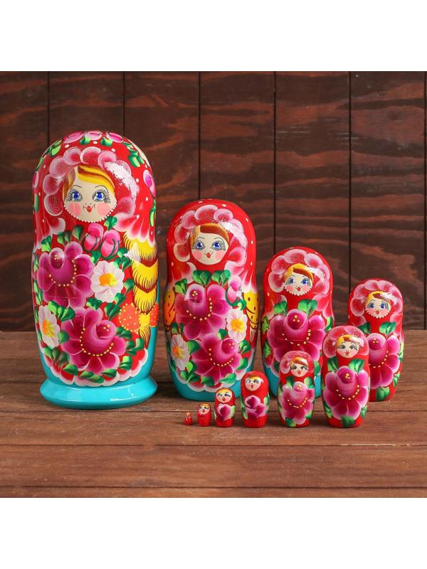 Матрёшка 10 в 1, расписная большая, цвета МИКС
