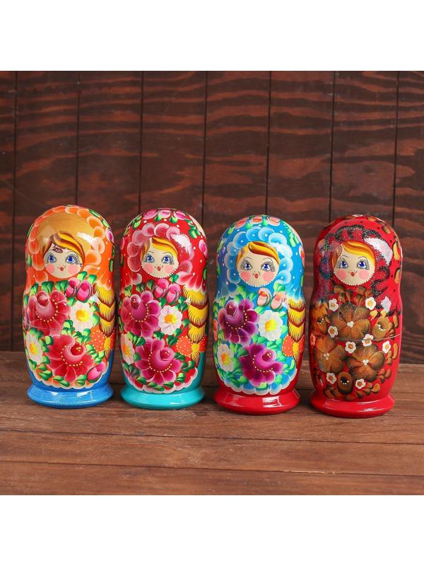 Матрёшка 10 в 1, расписная большая, цвета МИКС