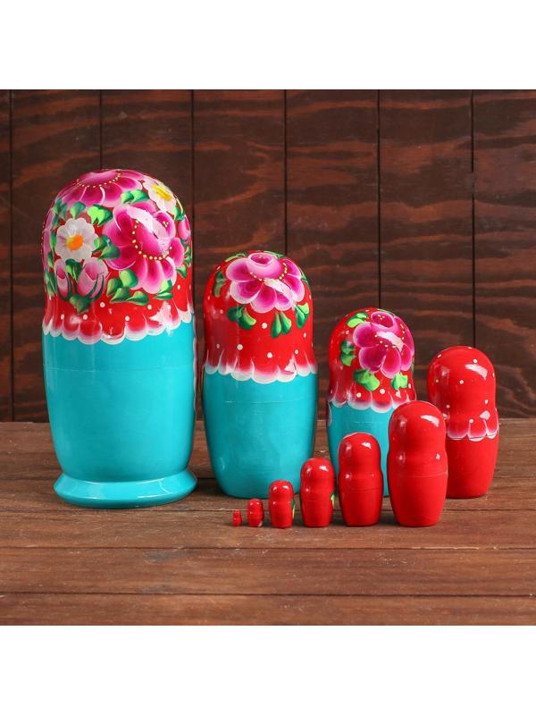 Матрёшка 10 в 1, расписная большая, цвета МИКС