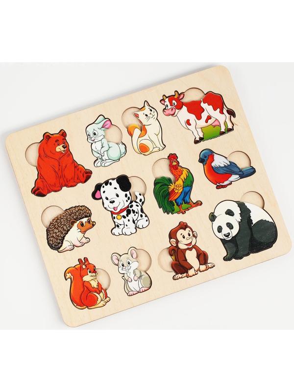 Развивающая доска «Кто что ест» дерево