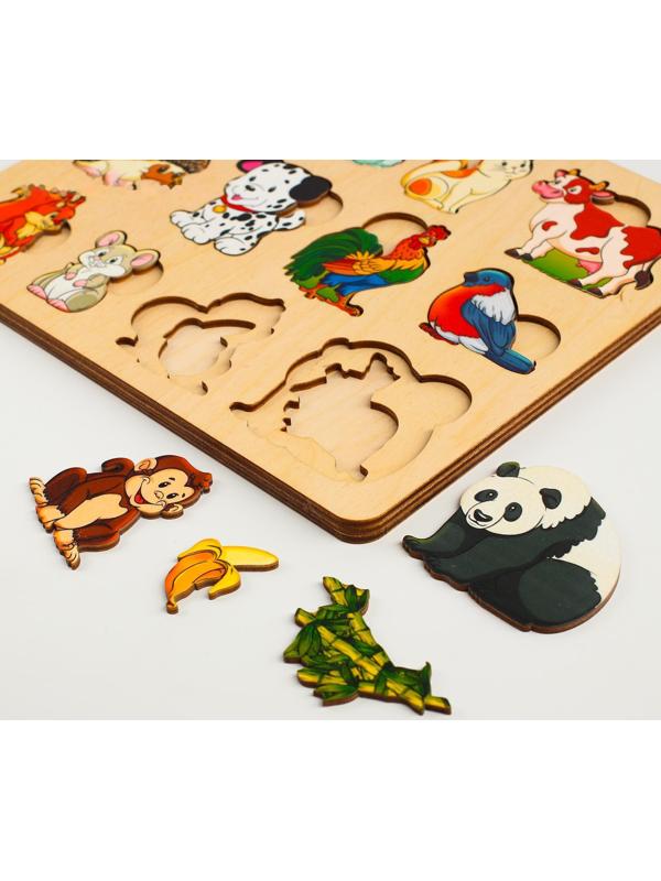 Развивающая доска «Кто что ест» дерево