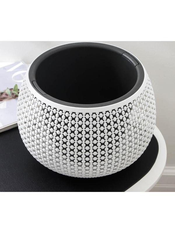 Кашпо для цветов со вставкой «Пирула», 4 л, цвет белый