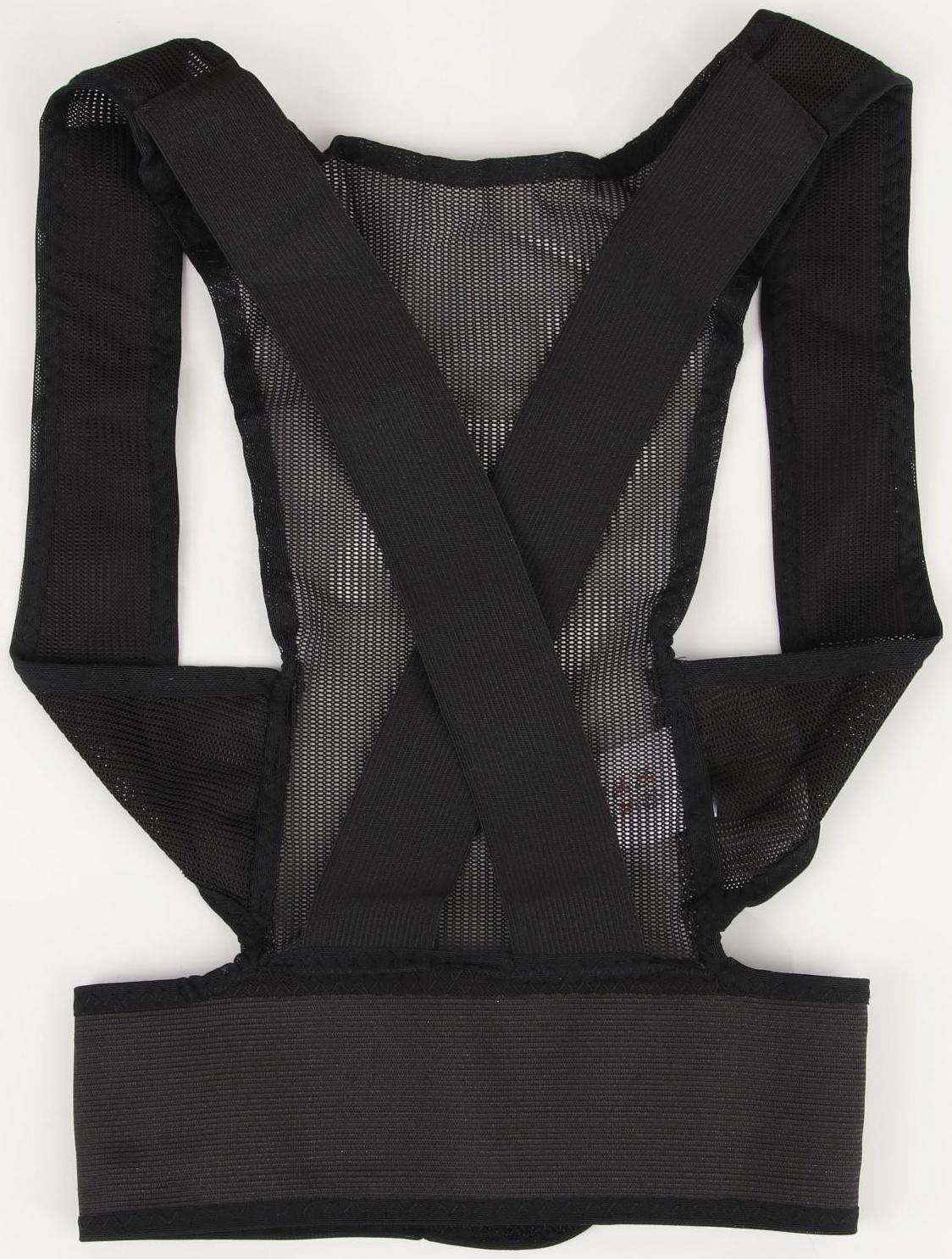 Массажёр-фиксатор для осанки, на липучках, размер S, картонная коробка, цвет чёрный