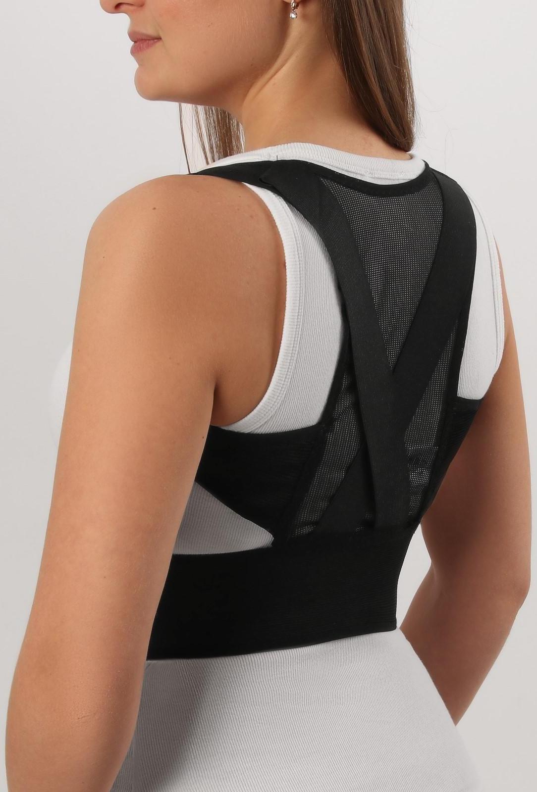 Массажёр-фиксатор для осанки, на липучках, размер M, цвет чёрный