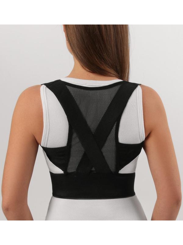 Массажёр-фиксатор для осанки, на липучках, размер M, цвет чёрный
