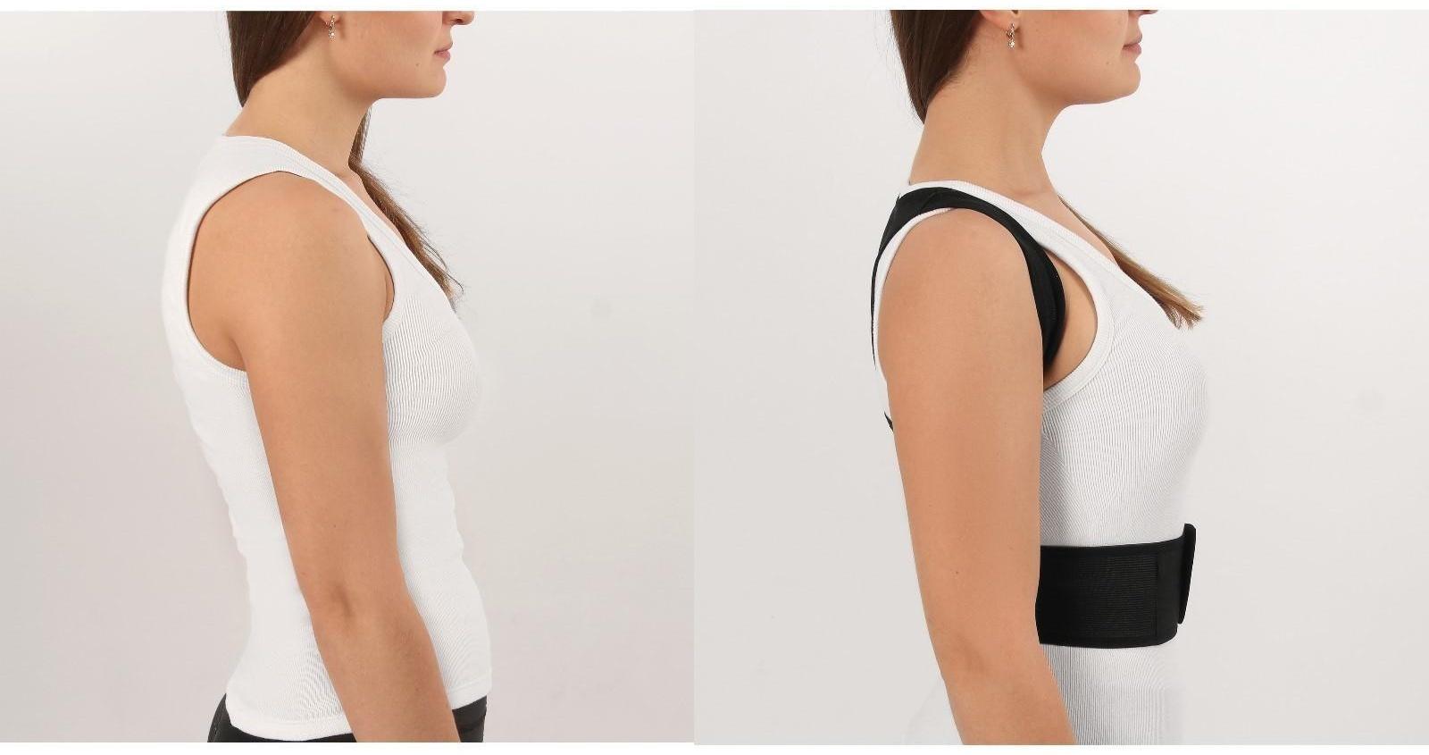 Массажёр-фиксатор для осанки, на липучках, размер L, цвет чёрный
