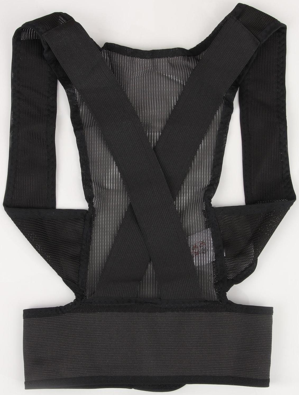 Массажёр-фиксатор для осанки, на липучках, размер L, цвет чёрный