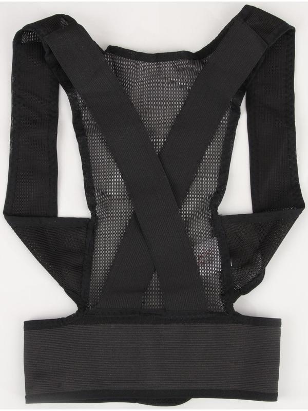 Массажёр-фиксатор для осанки, на липучках, размер L, цвет чёрный