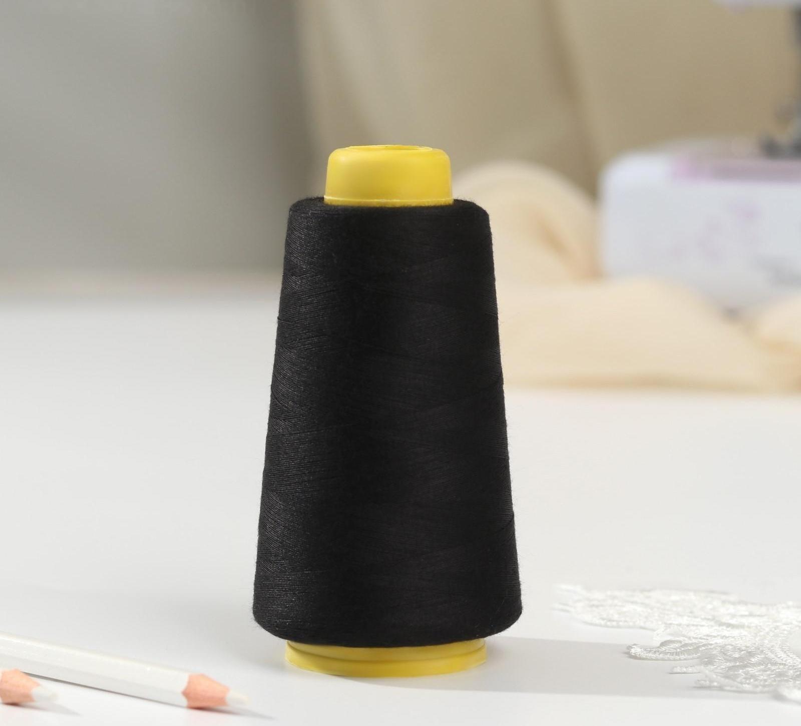 Нитки 50/2, 2700 м, цвет чёрный