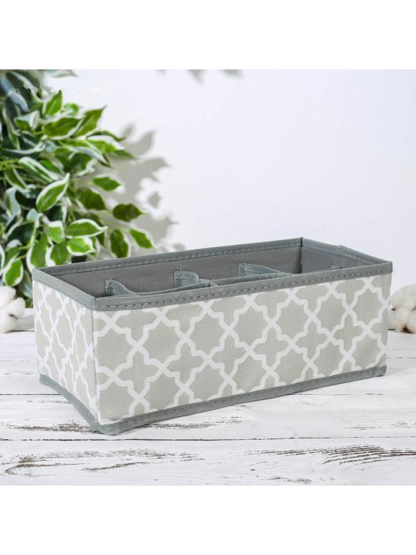 Органайзер для хранения белья «Гранж», 8 отделений, 28×15×13 см, цвет серый