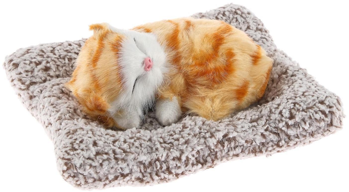 Игрушка на панель авто, кошка на подушке, бело-рыжий окрас