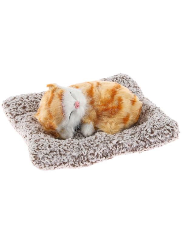 Игрушка на панель авто, кошка на подушке, бело-рыжий окрас