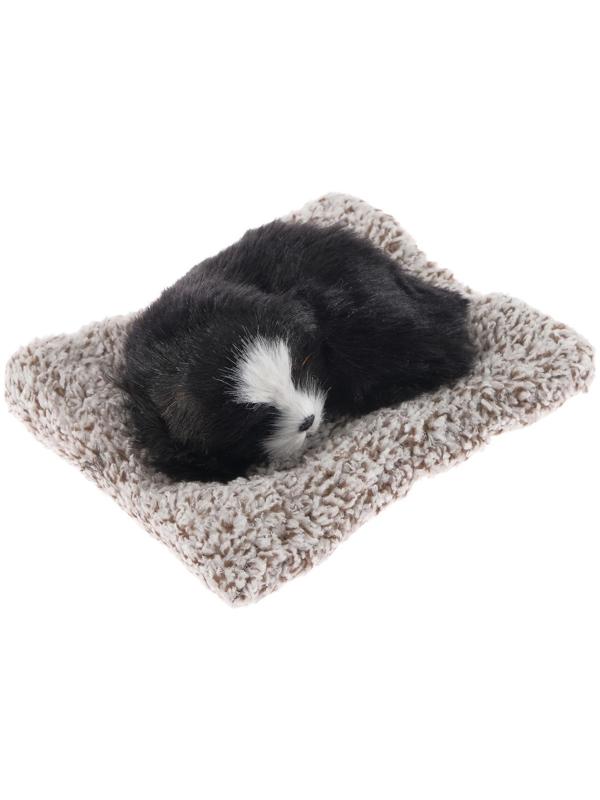 Игрушка на панель авто, собака на подушке, черный окрас