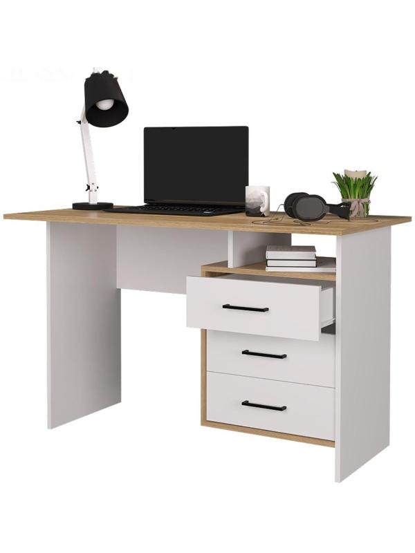 Стол компьютерный Лайт,  1200х750х600, Дуб золотой/белый