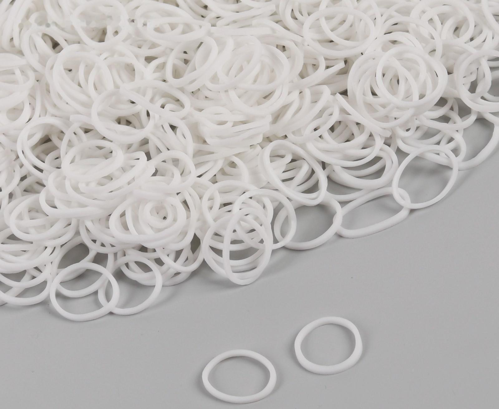 Набор парикмахерских резинок для создания прически, d = 1,3 см, 50 гр, цвет белый