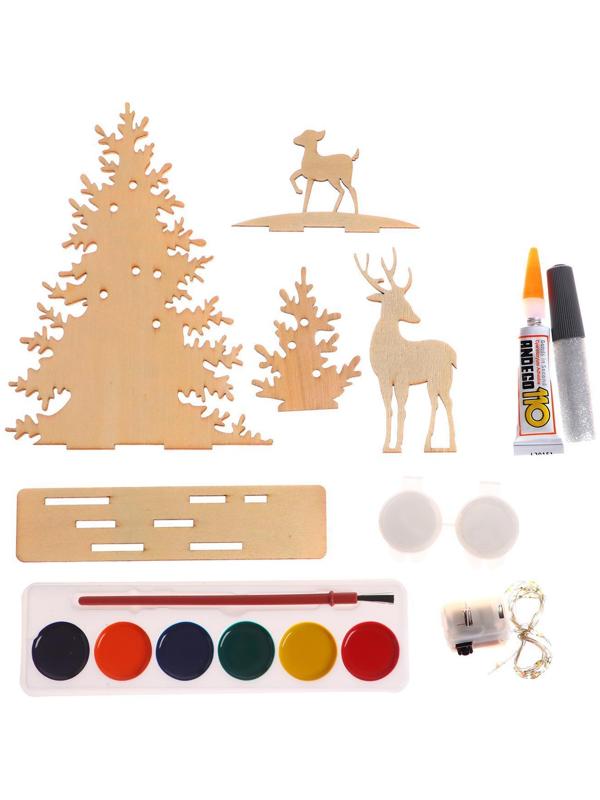 Набор для творчества 3д картина - ночник «Олени в лесу»