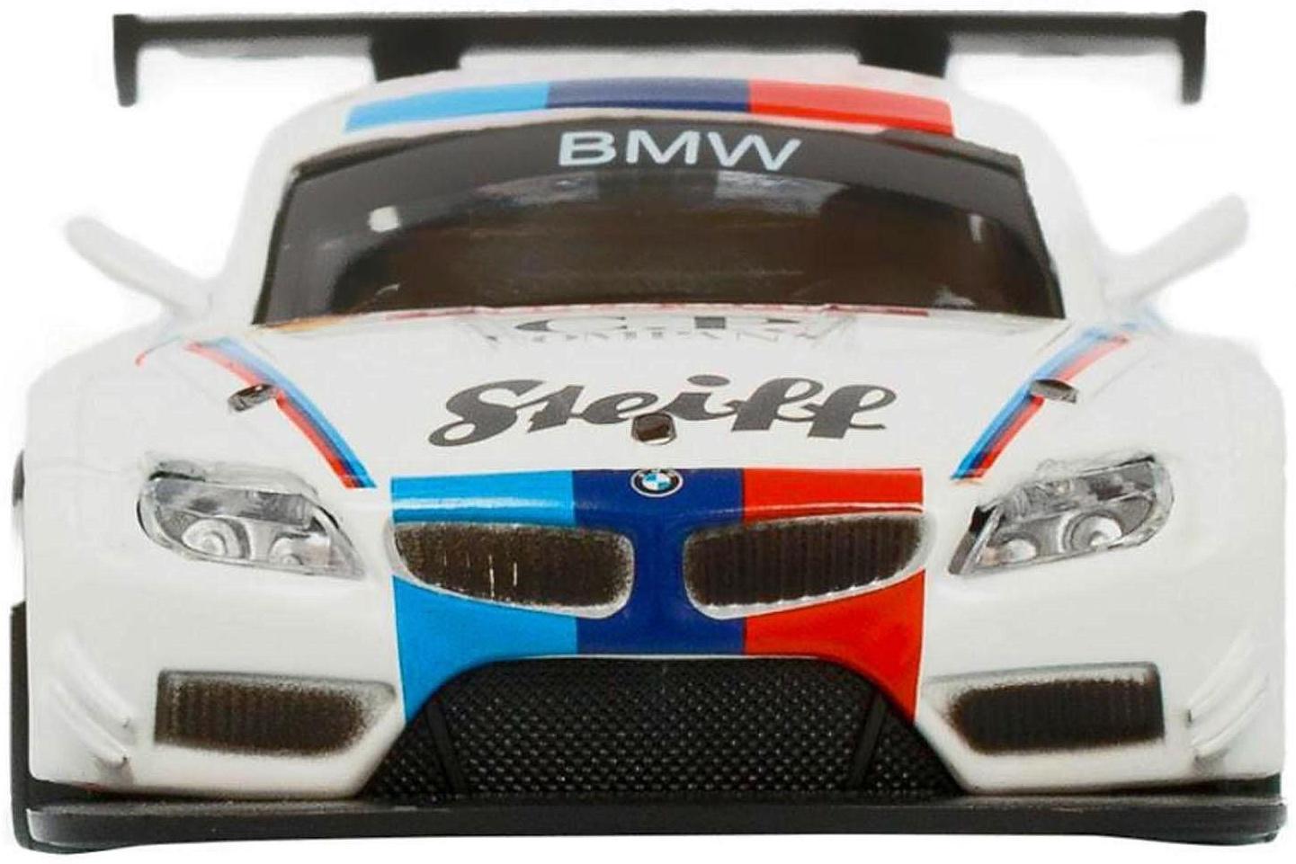 Машина металлическая BMW Z4 GT3 1:38, инерция, открываются двери, цвет белый