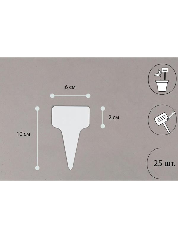 Ярлыки садовые для маркировки, 10 см, с маркером, набор 25 шт., пластик, МИКС