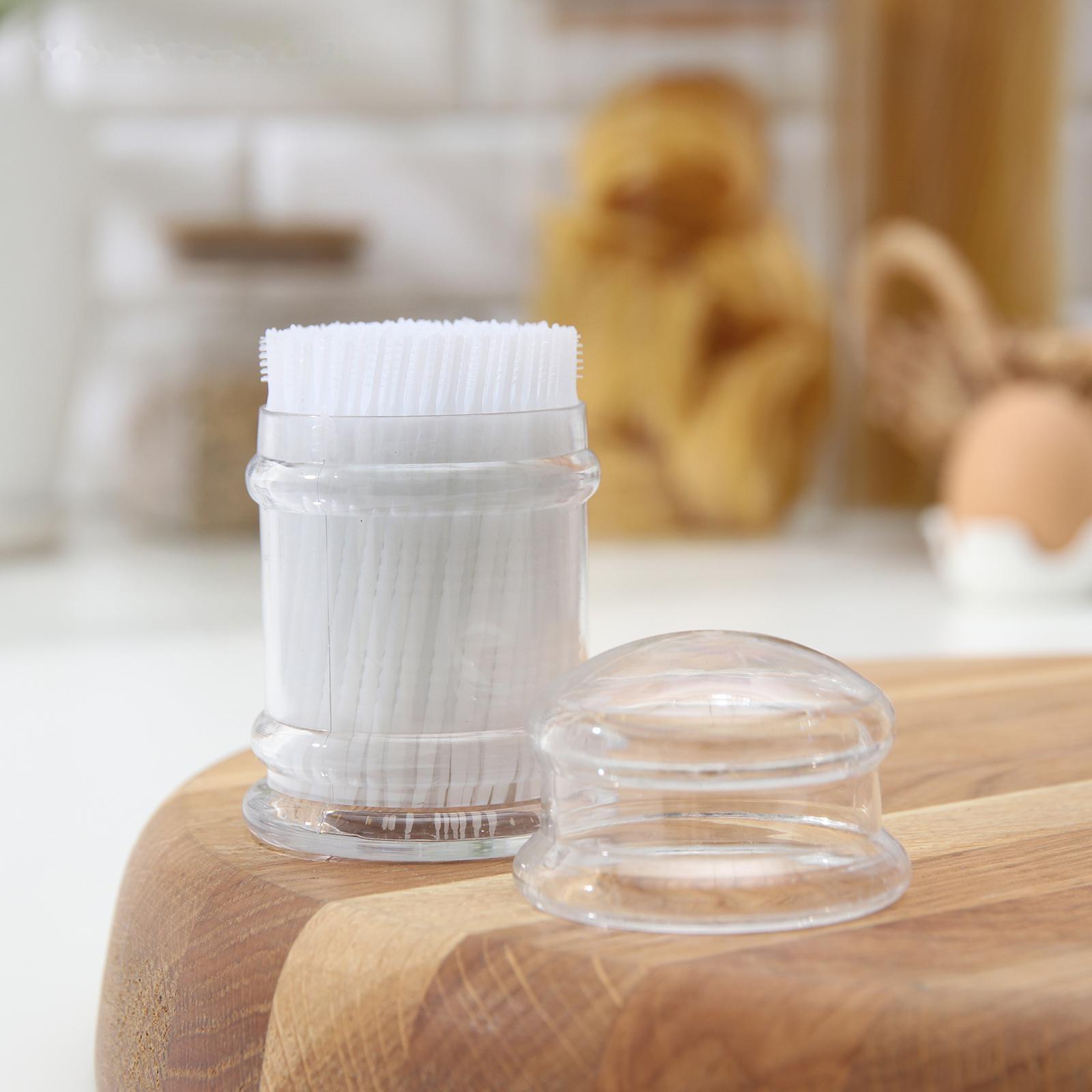 Зубочистки пластиковые, 290-300 шт, с щеточкой для удаления зубного налета