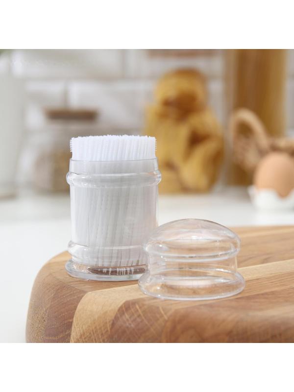 Зубочистки пластиковые, 290-300 шт, с щеточкой для удаления зубного налета