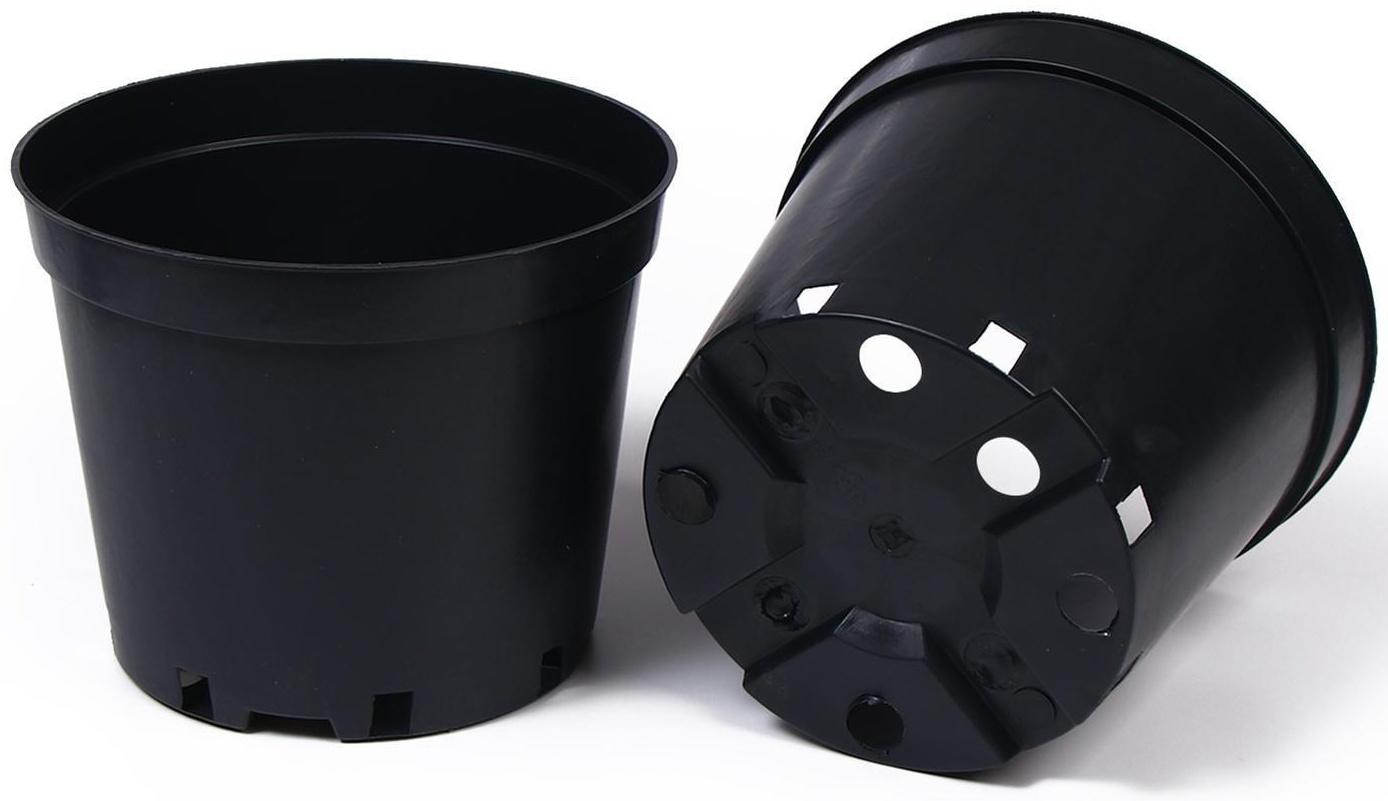 Горшок для рассады, 5 л, d = 22 см, h = 18 см, чёрный, Greengo