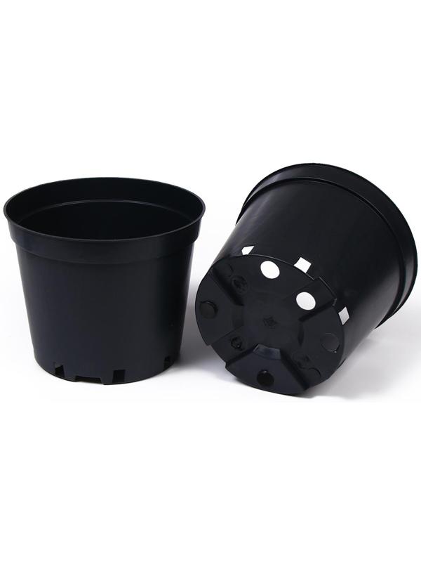 Горшок для рассады, 5 л, d = 22 см, h = 18 см, чёрный, Greengo