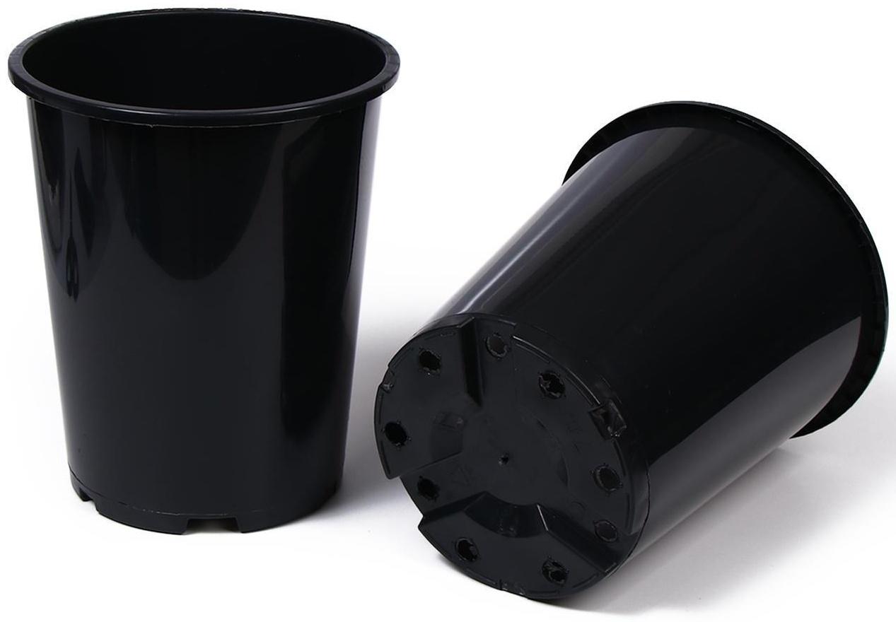 Горшок для рассады, 7 л, d = 22 см, h = 26 см, чёрный, Greengo