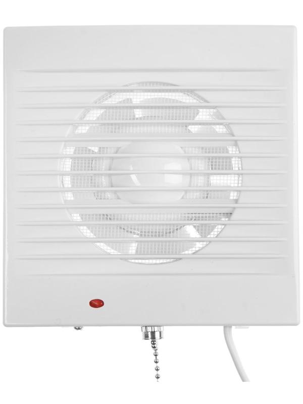 Вентилятор вытяжной ZEIN LOF-03, d=100 мм, 220 В, 15 Вт, сетка, шнурковый выключатель, белый