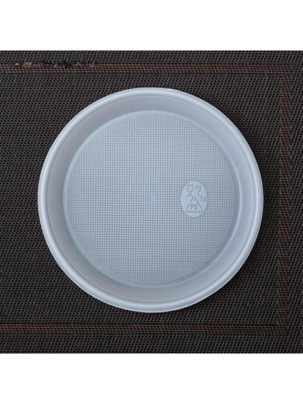 Набор одноразовых тарелок, d=17 см, 10 шт, цвет белый