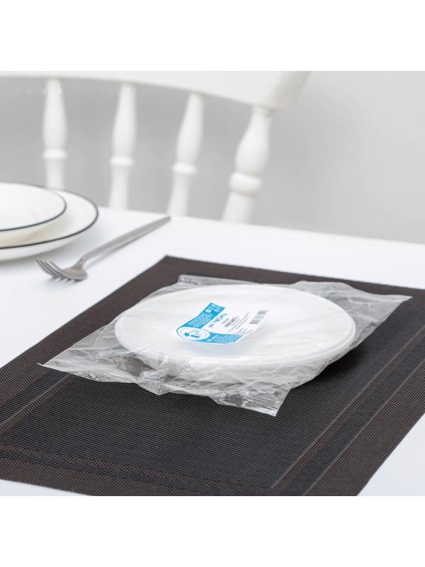 Набор одноразовых тарелок, d=17 см, 10 шт, цвет белый