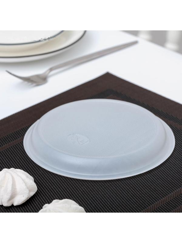 Набор одноразовых тарелок, d=17 см, 10 шт, цвет белый