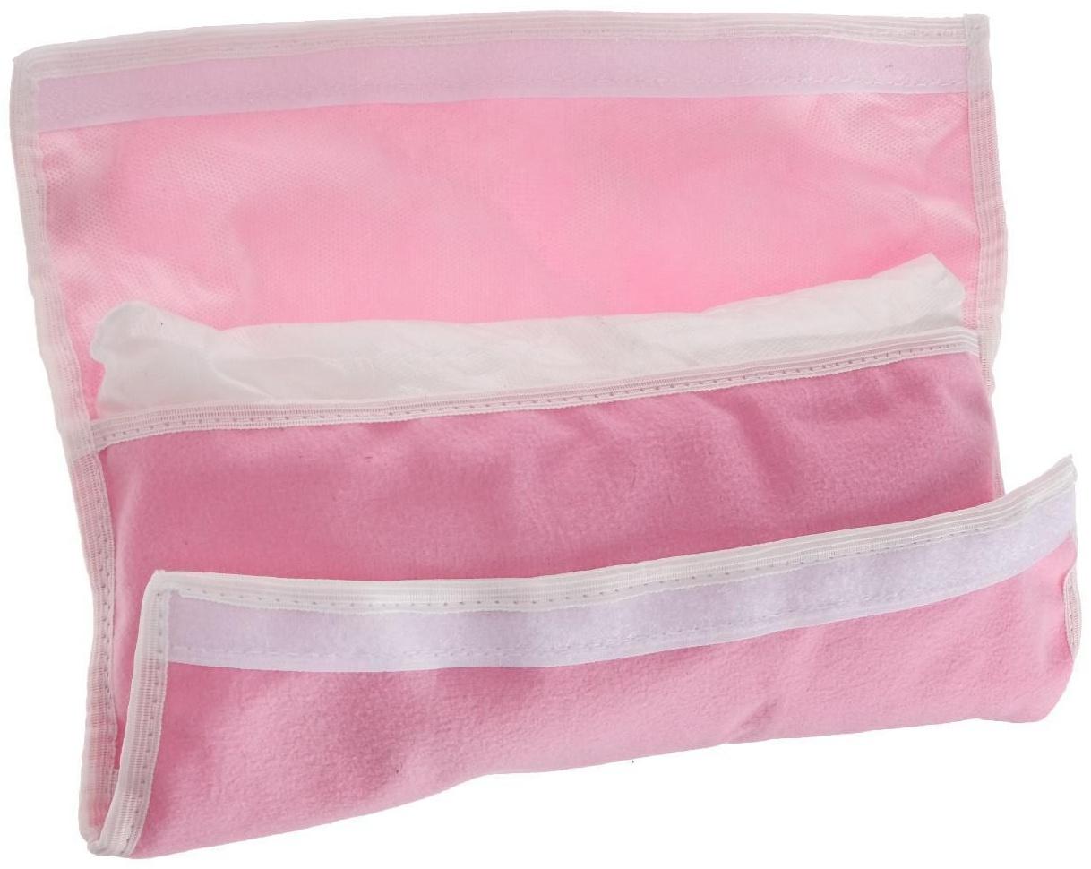 Подушка - накладка ARGO, детская, на ремень безопасности, розовая 29х11х9 см