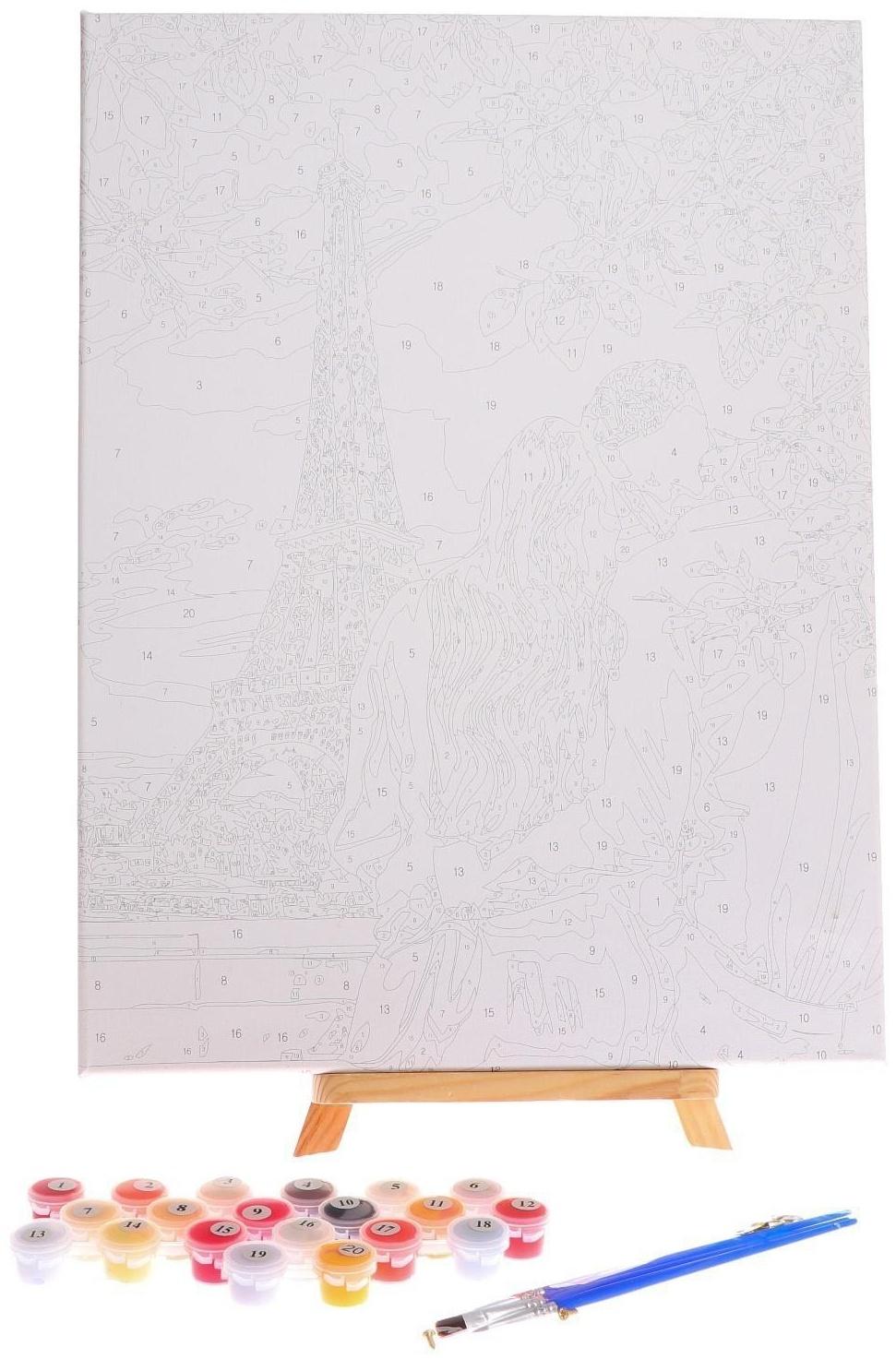 Картина по номерам на холсте с подрамником «Свидание в Париже», 40х30 см