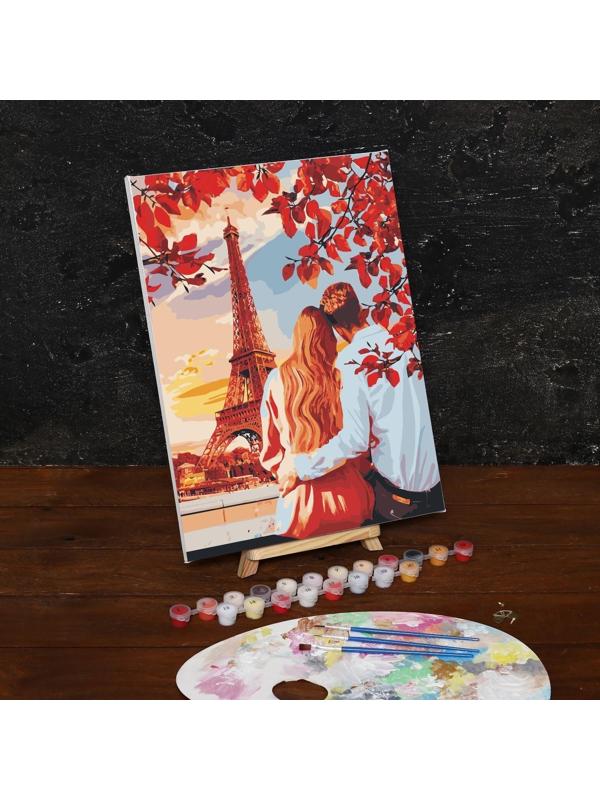 Картина по номерам на холсте с подрамником «Свидание в Париже», 40х30 см