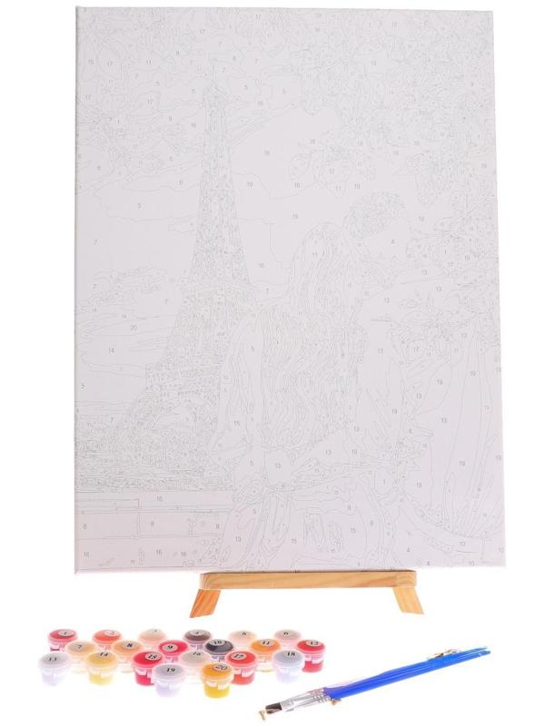 Картина по номерам на холсте с подрамником «Свидание в Париже», 40х30 см