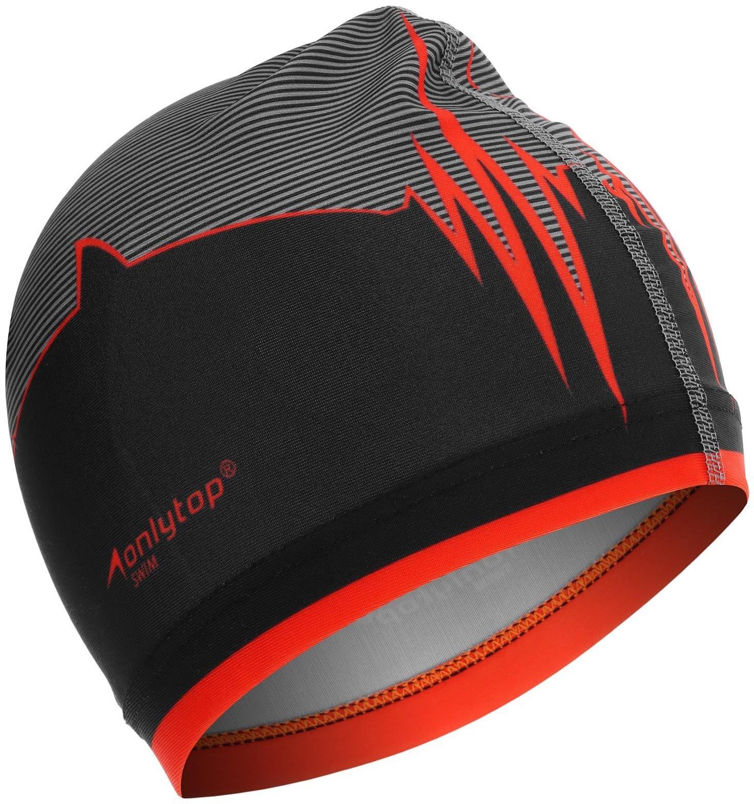 Шапочка для плавания мужская тканевая ONLYTOP Kids «Акула», обхват 54-60 см