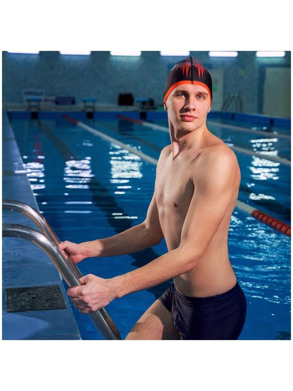 Шапочка для плавания мужская тканевая ONLYTOP Kids «Акула», обхват 54-60 см