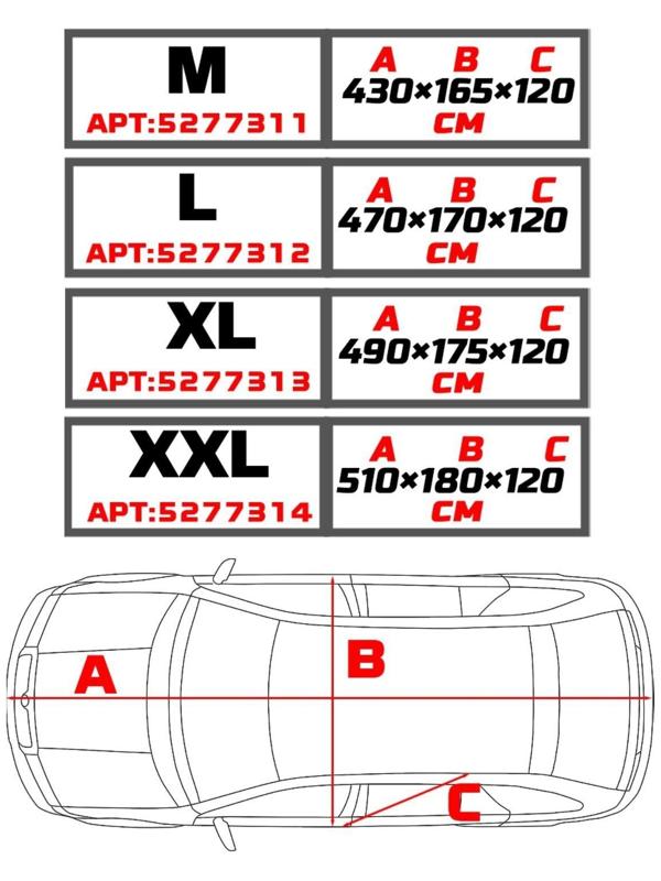 Тент автомобильный CARTAGE, водонепроницаемый, полиэстер, 