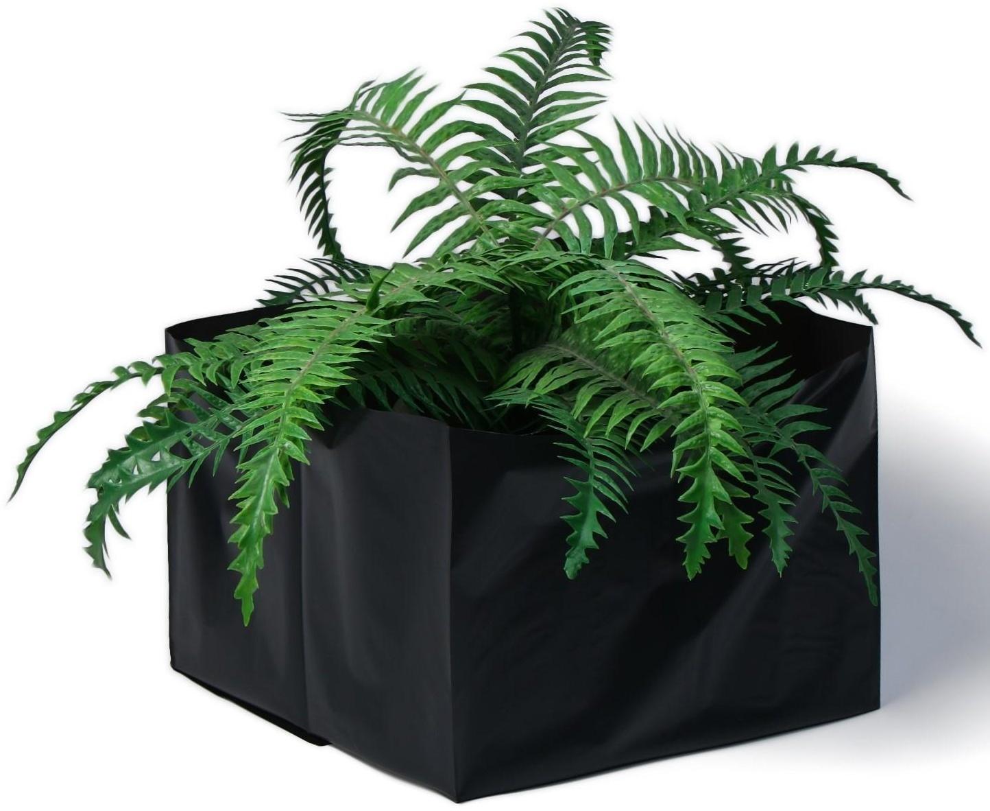 Пакет для рассады, 12 л, 16 × 25 см, толщина 120 мкм, с перфорацией, чёрный